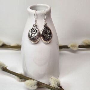 Be Yourself Inspirational Earrings Charm Sterling Silver French Earwires